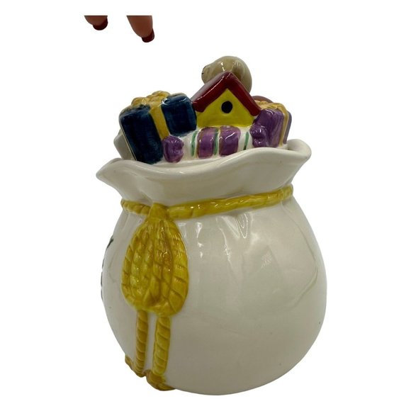 Spode 7.5" Santa's Sack Canister Toy Bag Jar with Sealed Lid - Picture 3 of 7